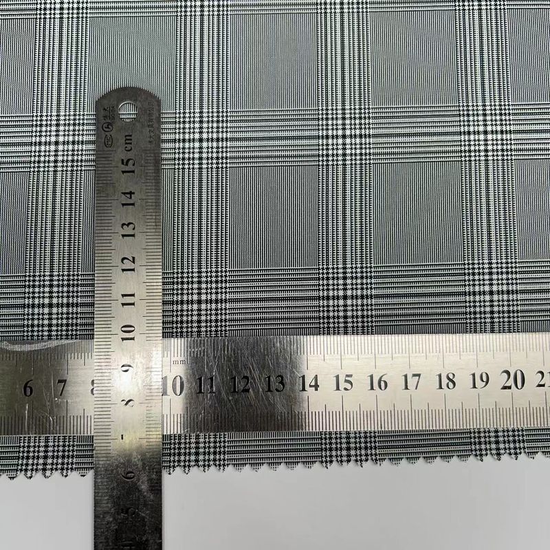 Black And White Grid Cationic Polyester 4 Way Stretch Fabric 200D+200D+40D*2 172GSM