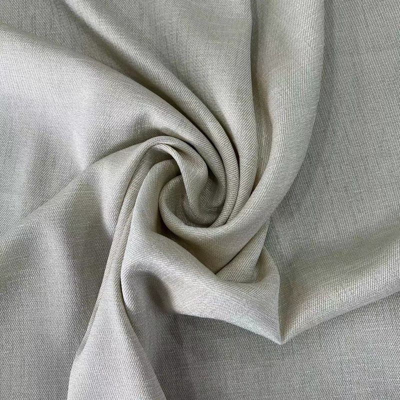 Soft Cotton Like Jacquard Textured Fabric For Clothing Weft Stretch Slub Twill Fabric