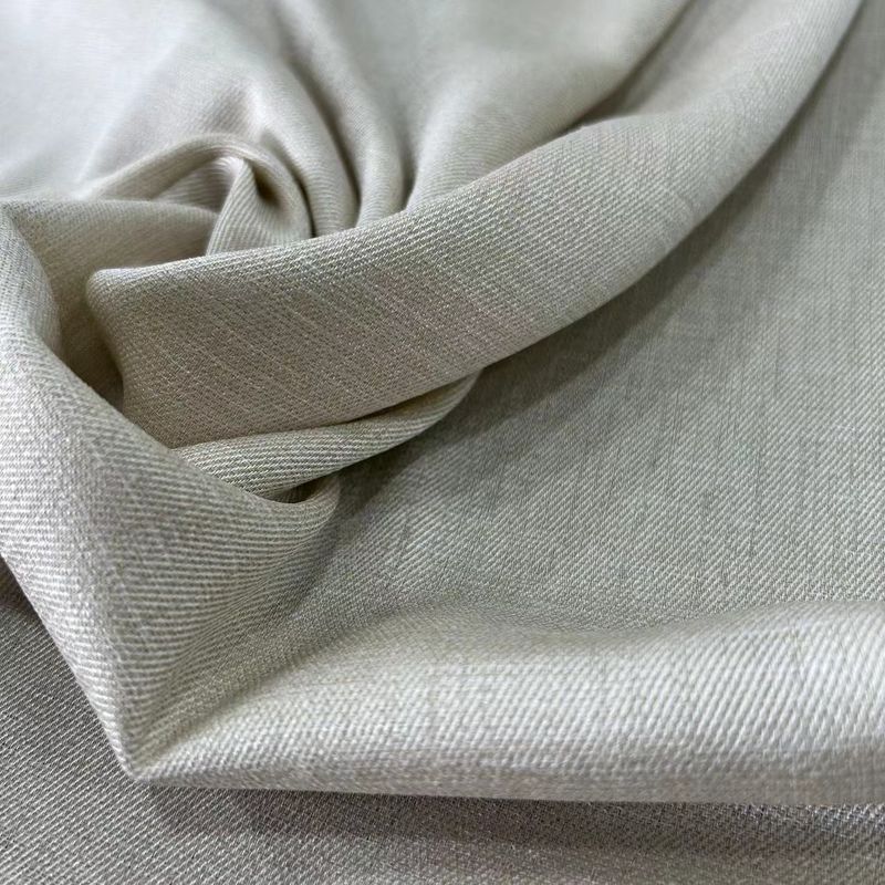 Soft Cotton Like Jacquard Textured Fabric For Clothing Weft Stretch Slub Twill Fabric