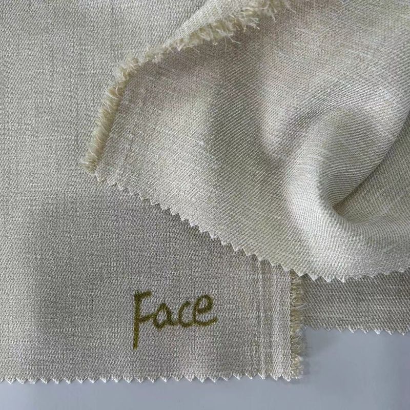 Soft Cotton Like Jacquard Textured Fabric For Clothing Weft Stretch Slub Twill Fabric