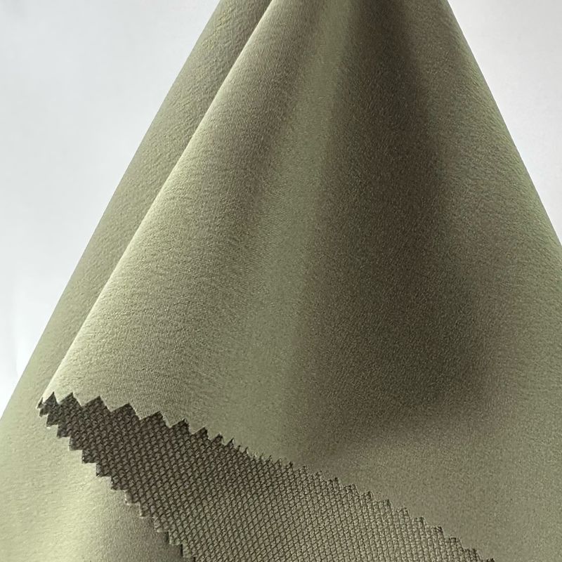 Double Chain Interlock Polyester Fabric Four Way Stretch For Jacket / Suit / Sportswear