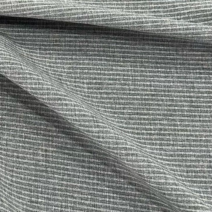 Horizontal Stripe Double Weft Cationic Polyester Fabric Four Way Stretch 2/1 Twill