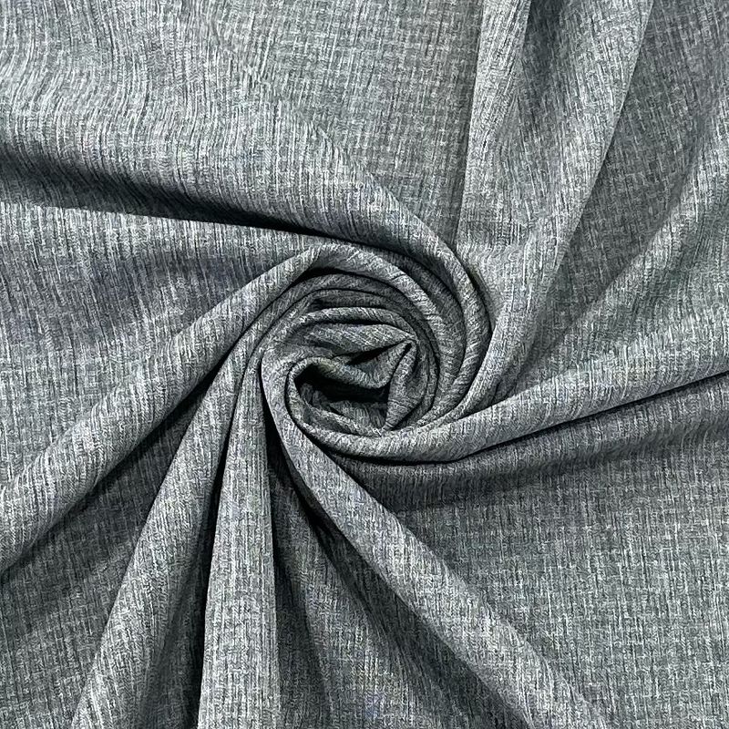 Horizontal Stripe Double Weft Cationic Polyester Fabric Four Way Stretch 2/1 Twill