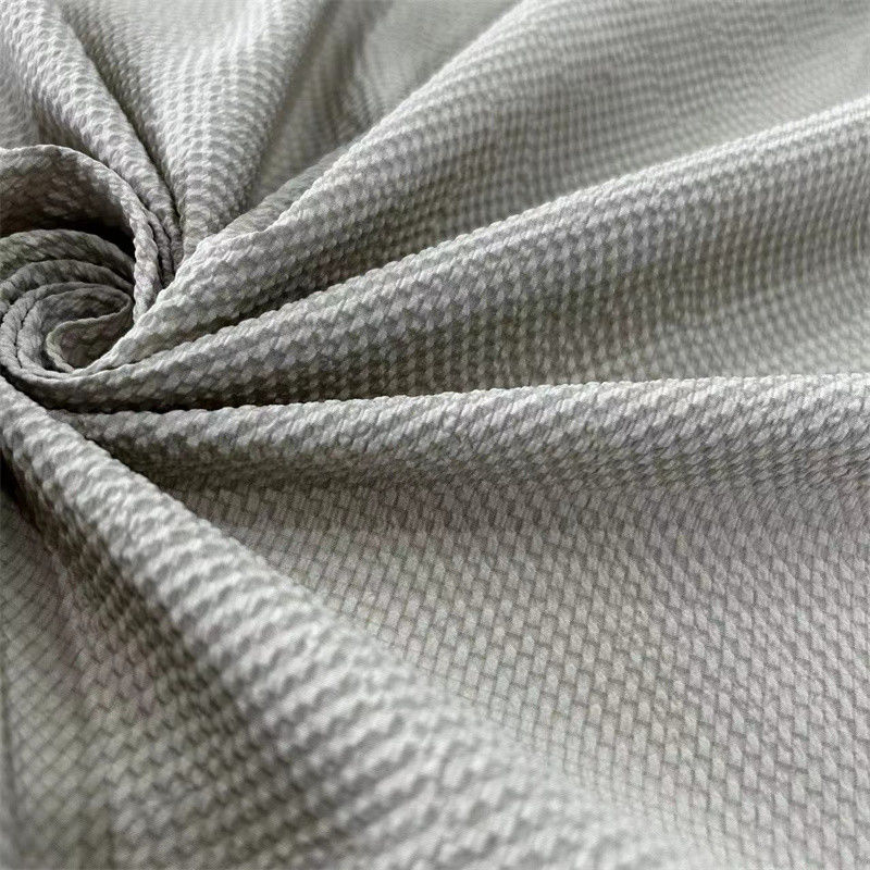 Garment Recycled PET Fabric Waterproof Polyester Bubble Check Fabric 75D+50D T400*75D+50D T400