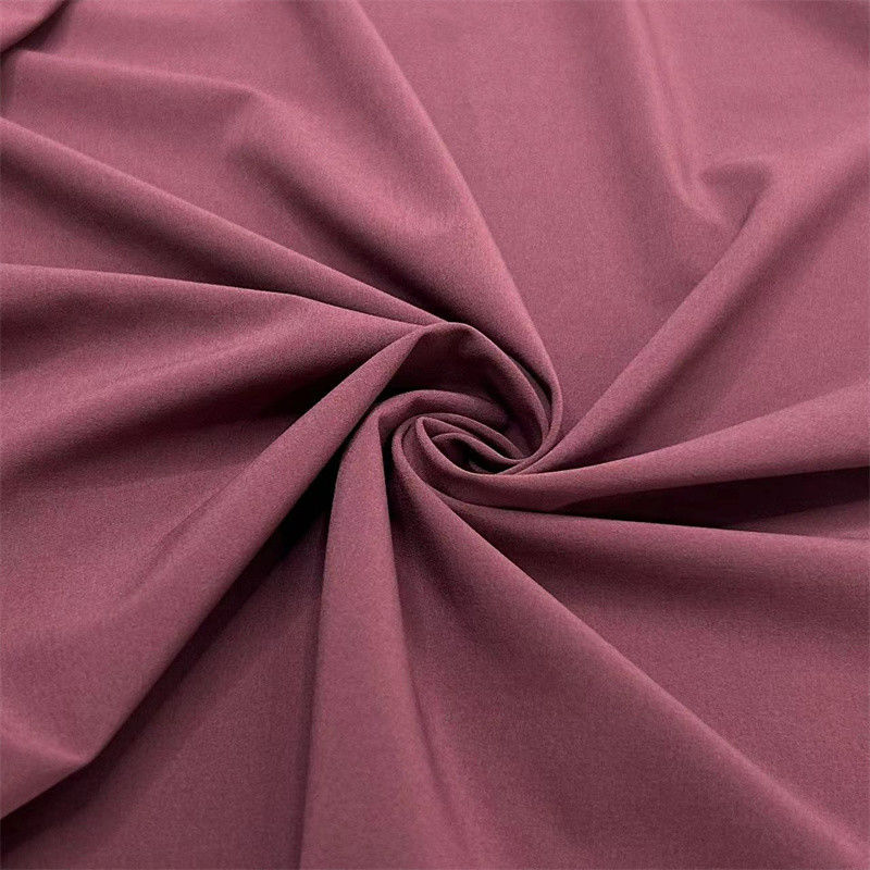 Recycled Sustainable Polyester Plain Weave Fabric 50D Four Way Stretch For Sportswear