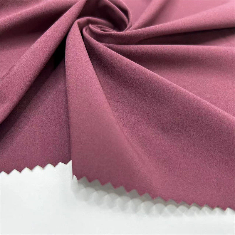 Recycled Sustainable Polyester Plain Weave Fabric 50D Four Way Stretch For Sportswear