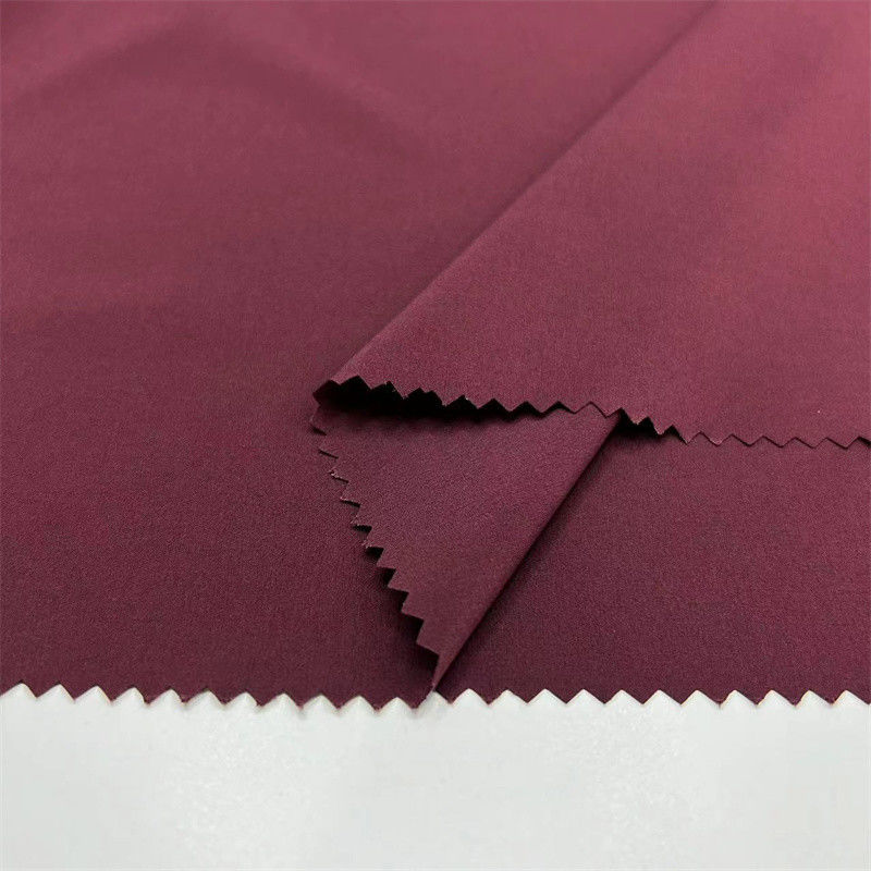 Recycled Sustainable Polyester Plain Weave Fabric 50D Four Way Stretch For Sportswear