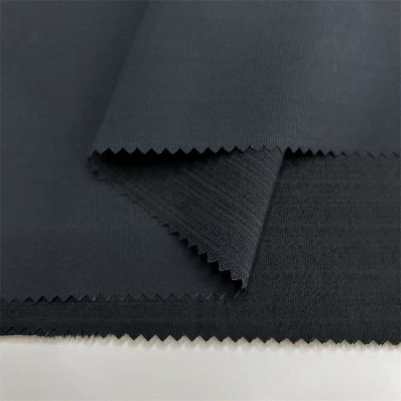 Recycled Polyester Seersucker Fabric Low Stretch T400 Linen Like Texture For Outdoor Clothing