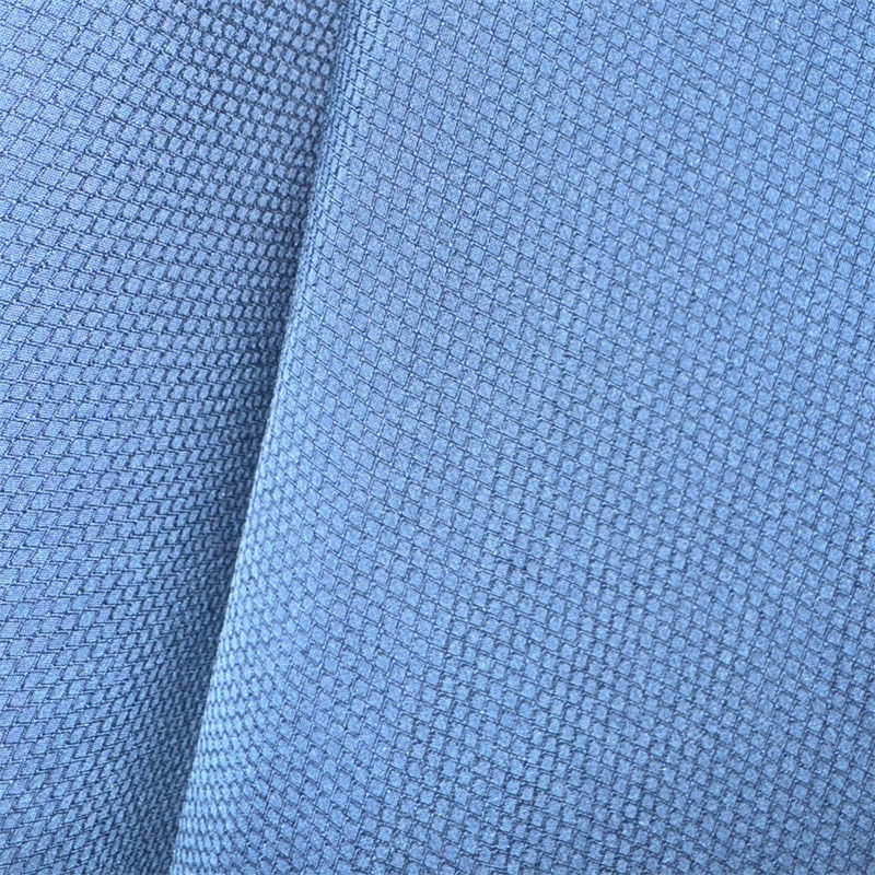 Recycled Premium Polyester Double Yarn Warp Stretch Diamond Plaid Fabric 75D+40D*75D+40D 145GSM