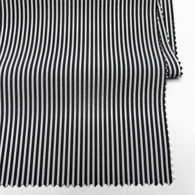 150D Cationic Recycled Polyester Vertical Stripe Fabric Dual Tone Effect In Trousers And Bottoms