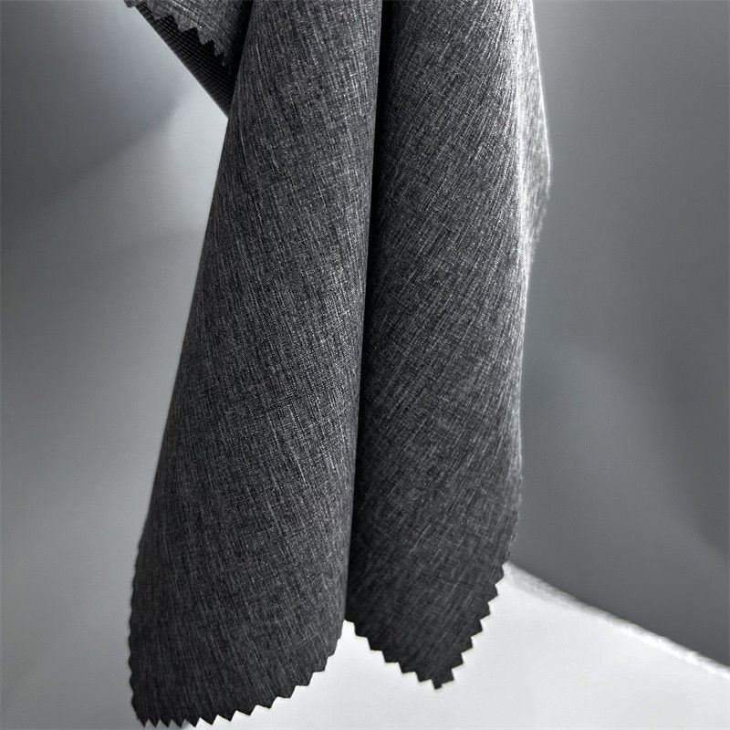 Dual Tone Pearl Dot Cationic Polyester Fabric With Four Way Stretch Linen-like Texture On Surface