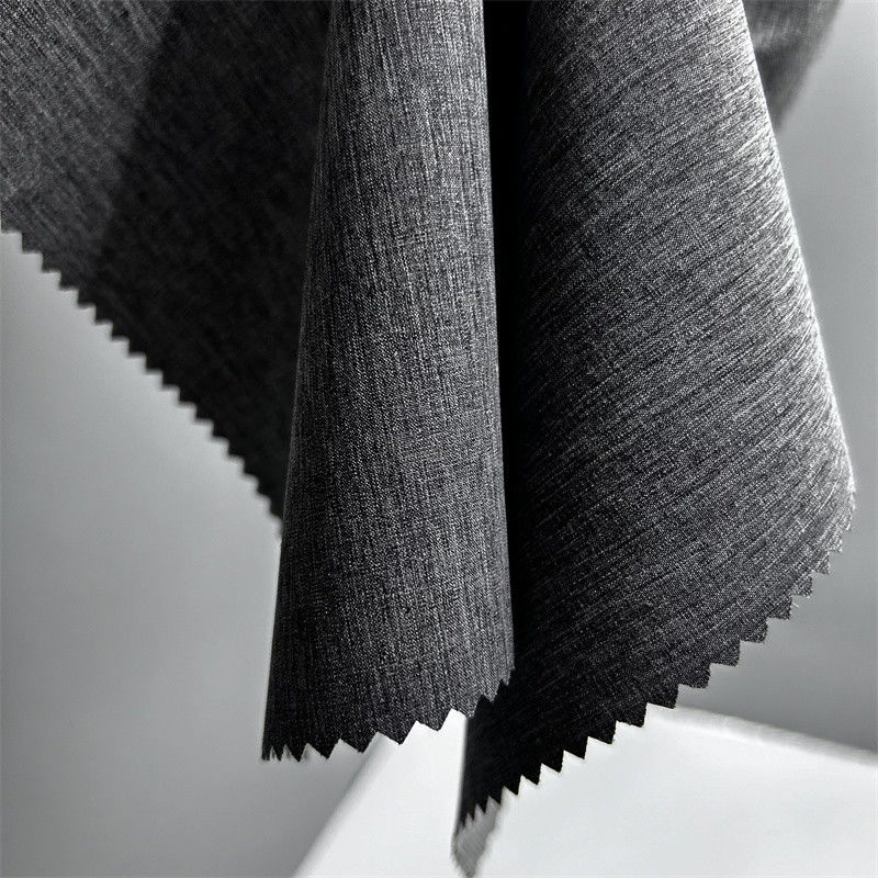 Dual Tone Pearl Dot Cationic Polyester Fabric With Four Way Stretch Linen-like Texture On Surface