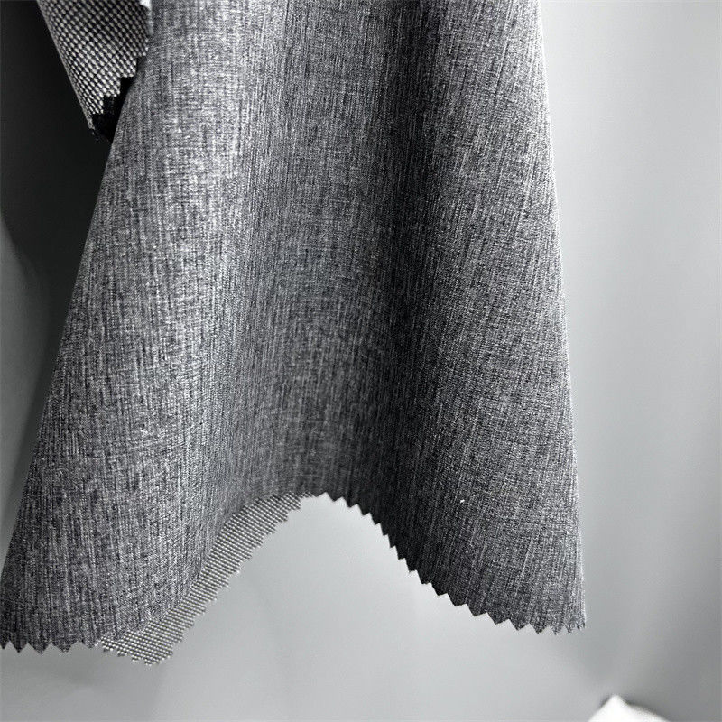 Dual Tone Pearl Dot Cationic Polyester Fabric With Four Way Stretch Linen-like Texture On Surface