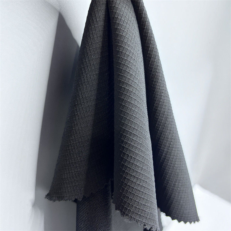 75*300 Checkered Mountaineering Fabric Boasts Soft Elastic Texture For Outdoor Activities